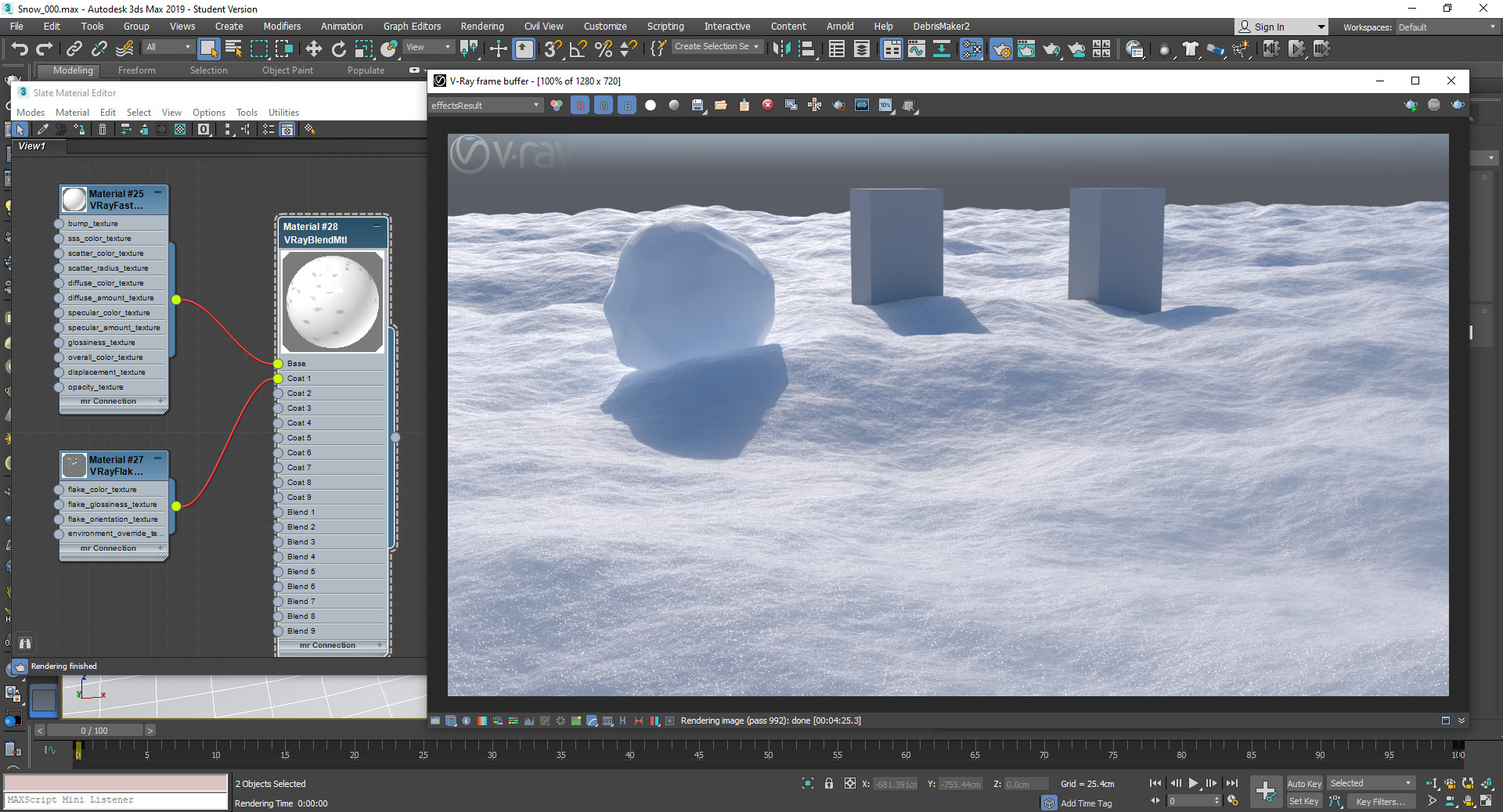 Simple Snow Material In Vray For 3ds Max Oded Erell S Cg Log
